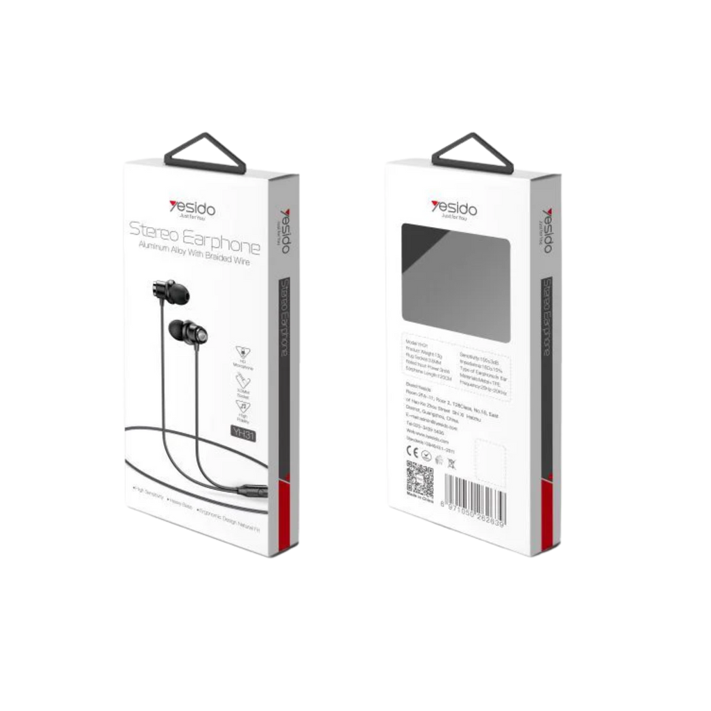 YH31 YESIDO STREREO EAPHONES WITH BRAIDED WIRE