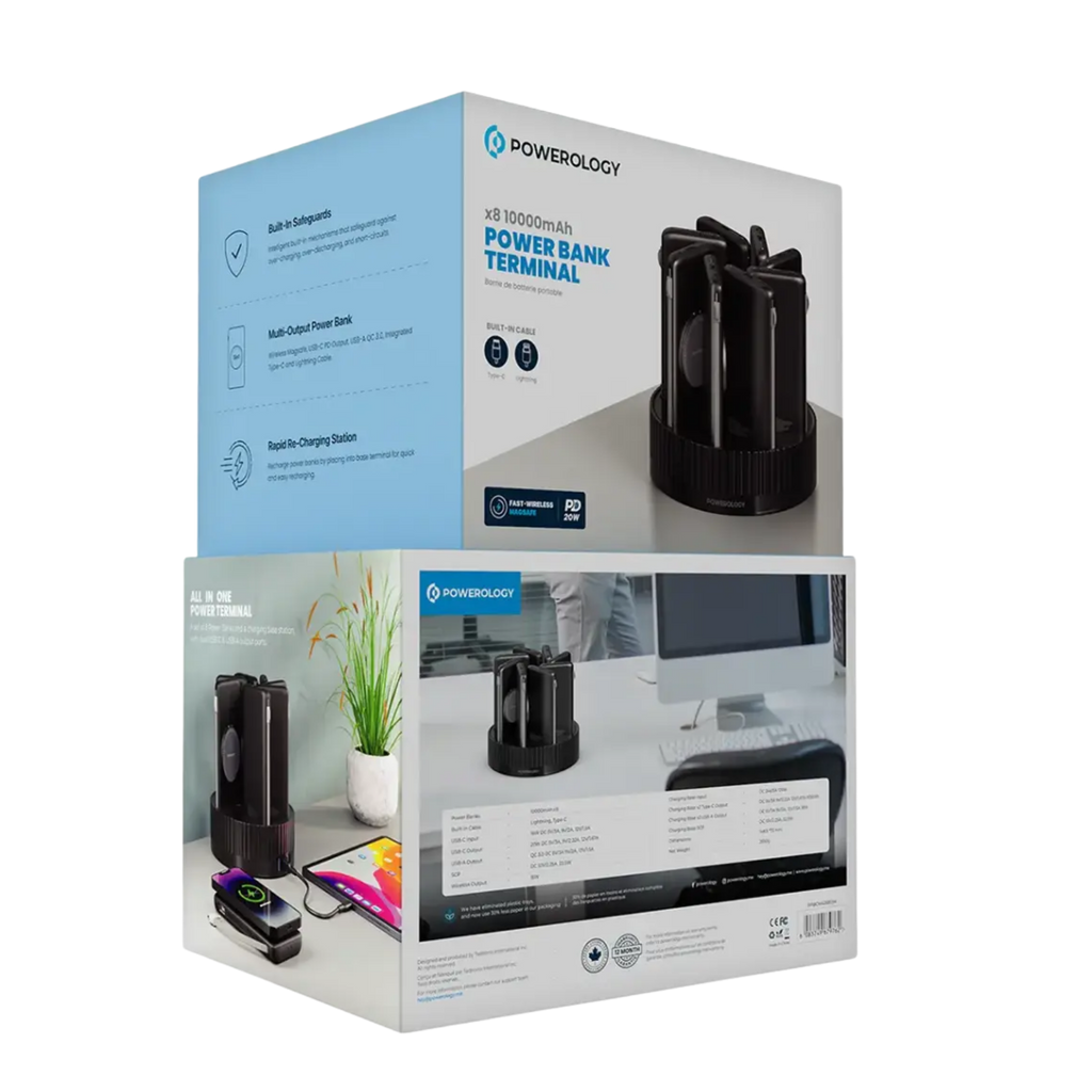 Powerology 8-in-1 Powerbank Station (10000mAh x 8) Price in Kenya – KES 28,000.00