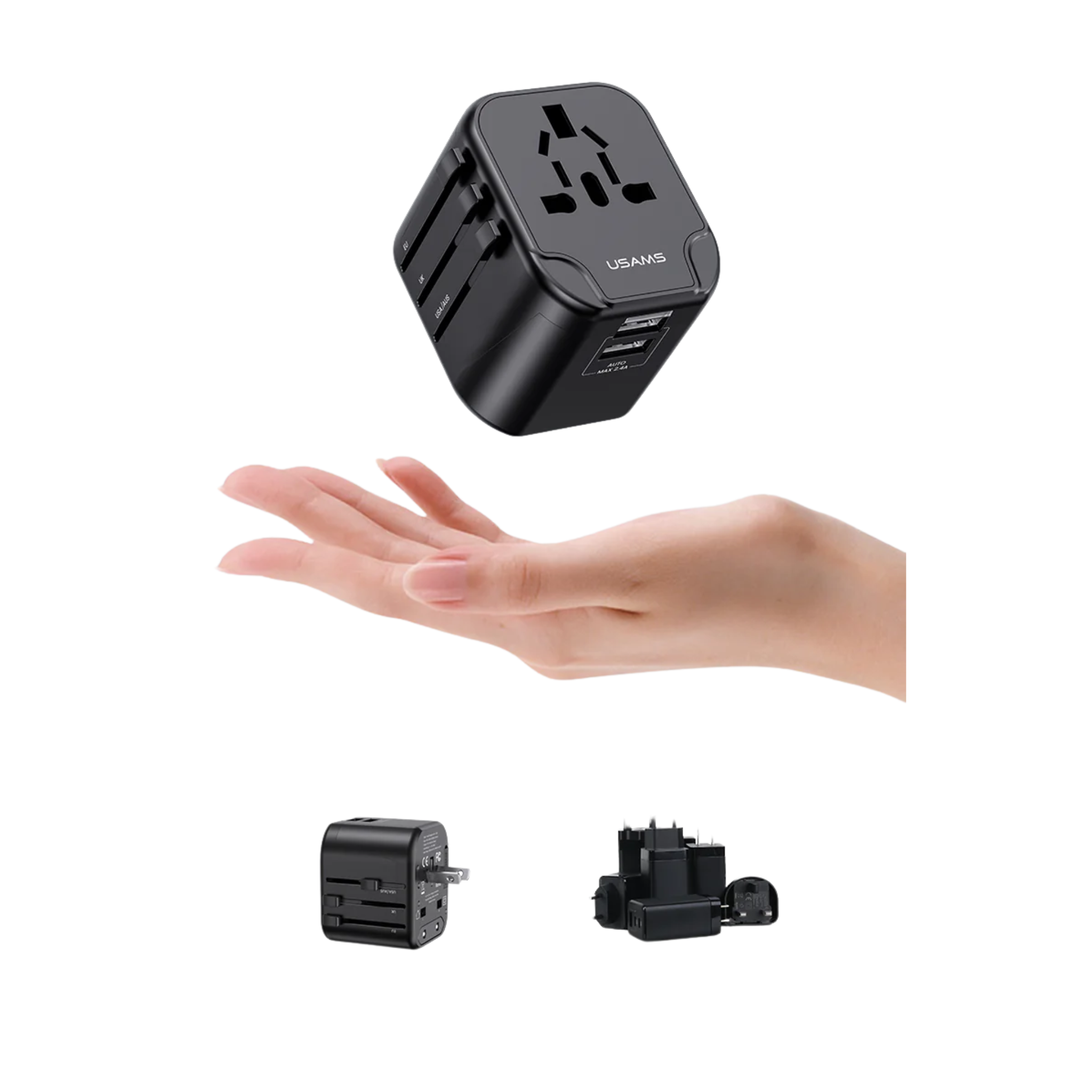 USAMS T55 12W DUAL USB UNIVERSAL TRAVEL CHARGER