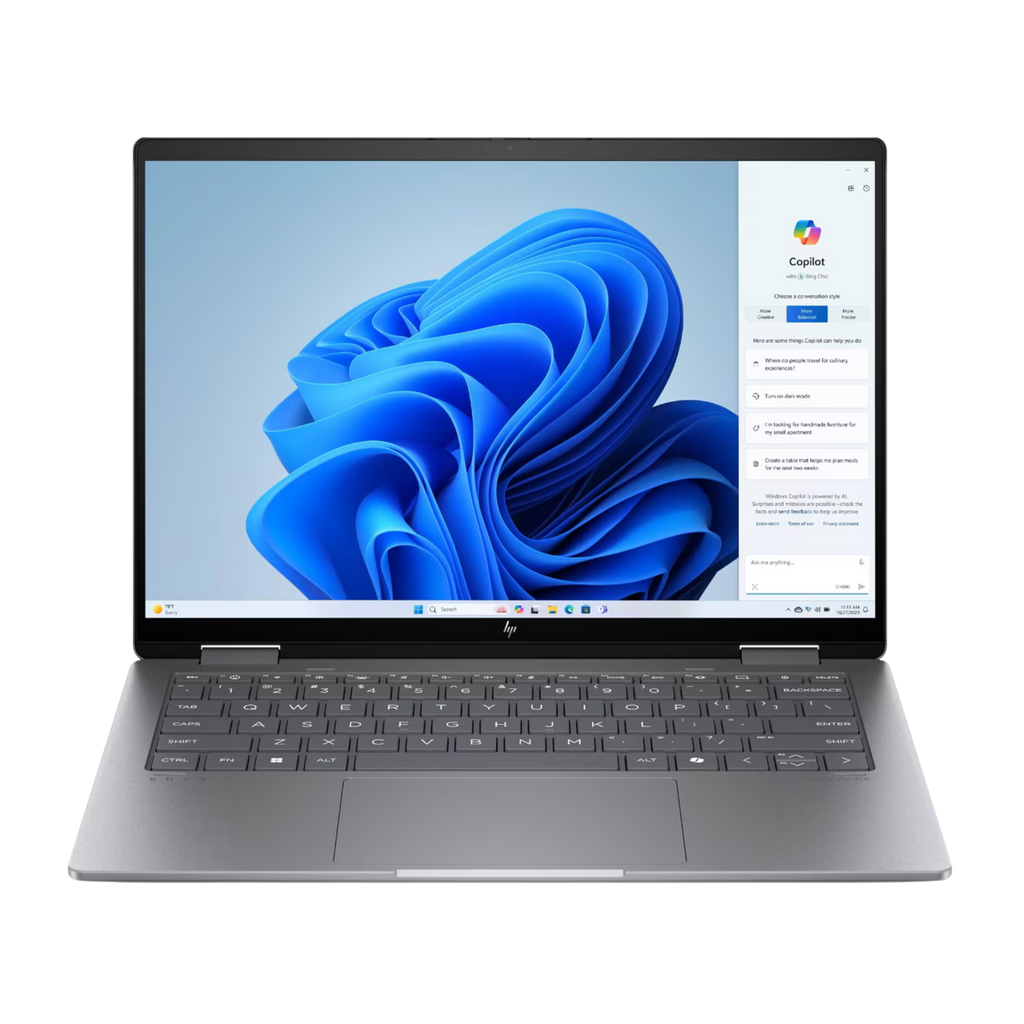 HP Envy x360 2-in-1 Laptop (Intel Core 5 120U, 8GB RAM, 512GB SSD, 14" FHD Touch, Natural Silver)