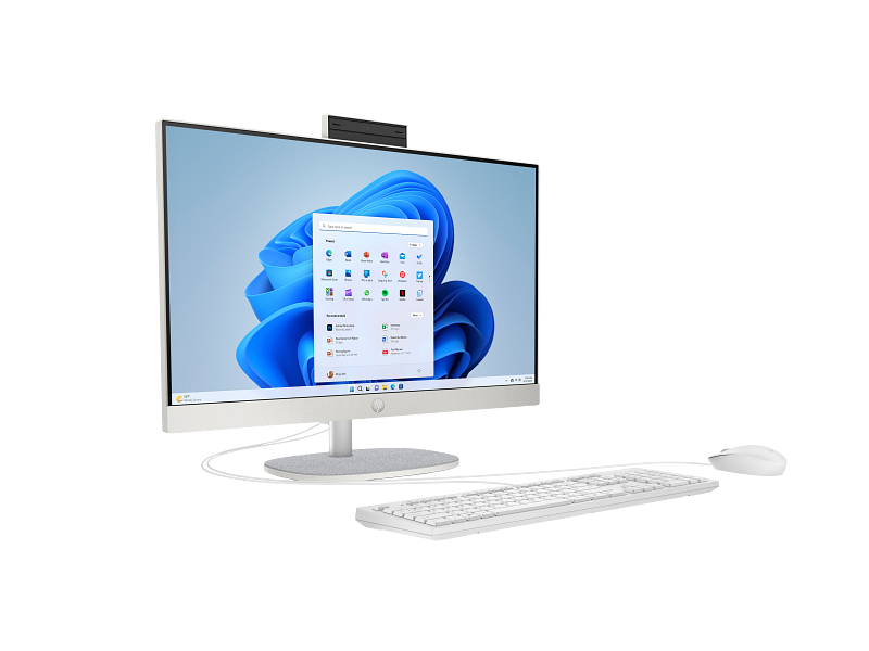 HP All-in-One 24 Desktop (Core i3 1315U, 8GB RAM, 512GB SSD, 23.5", White)