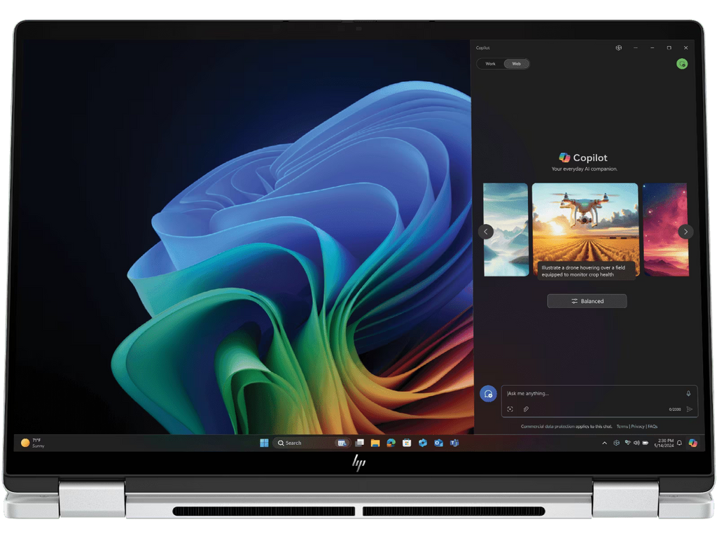 HP Envy x360 2-in-1 Laptop (Intel Core 5 120U, 8GB RAM, 512GB SSD, 14" FHD Touch, Natural Silver)