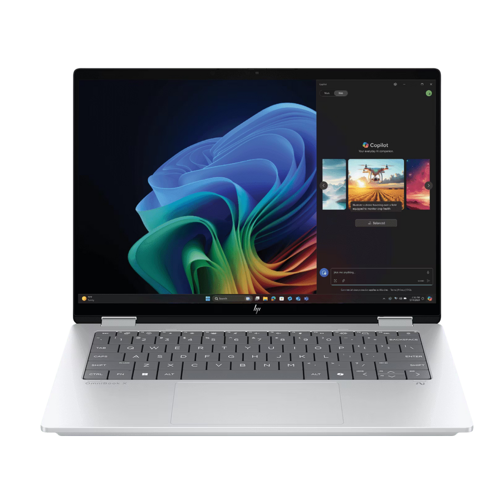 HP Envy x360 2-in-1 Laptop (Intel Core 5 120U, 8GB RAM, 512GB SSD, 14" FHD Touch, Natural Silver)
