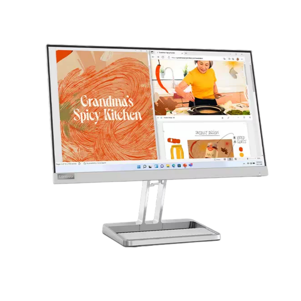 Lenovo L22i-40 21.5" FHD Monitor, Integrated Speakers, Cloud Grey Color