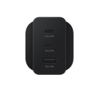 65W 3 in 1 Black Power Adapter Charger Plug