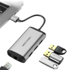 Vention USB 3.0 to USB3.0 (3 PORTS) + Gigabit Ethernet Aluminum Alloy Docking Station