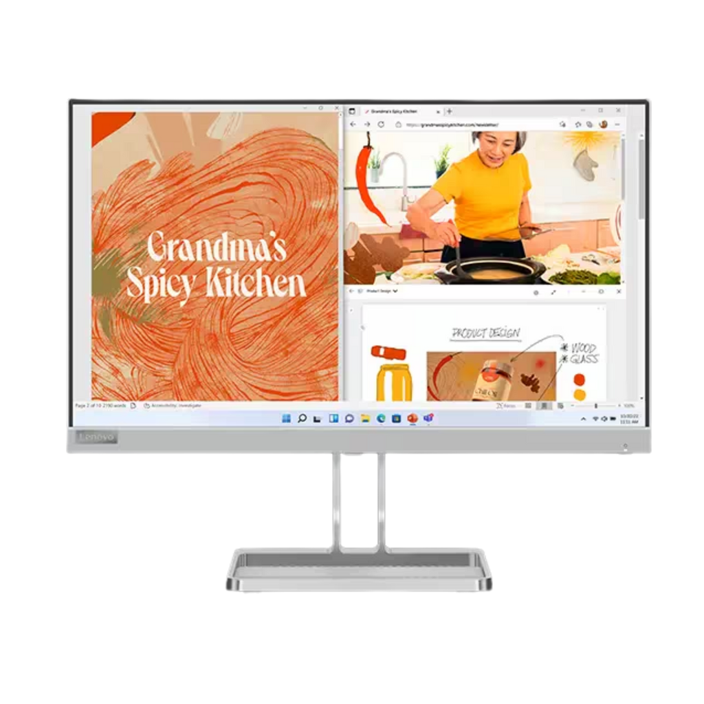 Lenovo L22i-40 21.5" FHD Monitor, Integrated Speakers, Cloud Grey Color