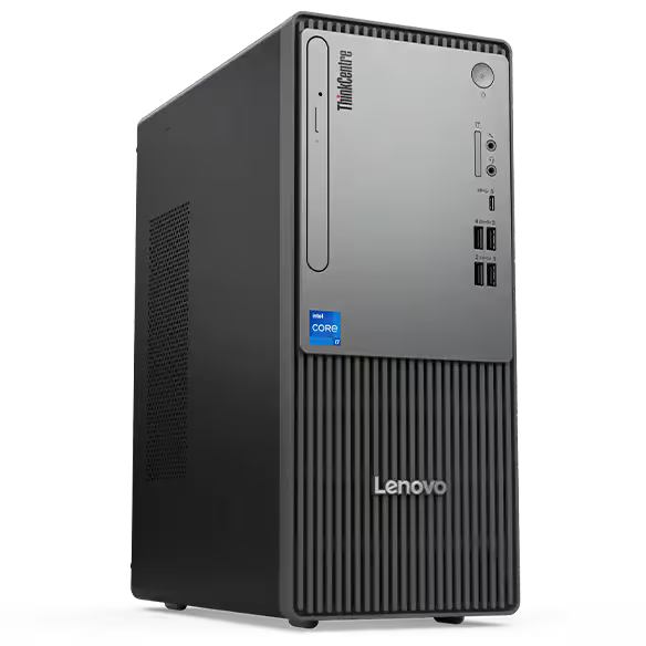 Lenovo ThinkCentre neo 50t Gen 5 Tower Desktop (Intel Core i7 13700, 8GB RAM, 512GB SSD, DVD, Black)