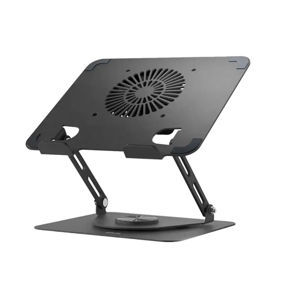 Green Lion Adjustable Laptop Stand with Cooling Fan - Black
