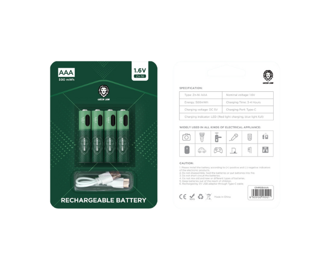 Green Lion Rechargeable Battery AAA - Green