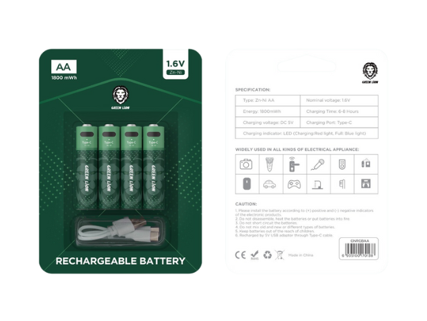 Green Lion Rechargeable Battery AA - Black
