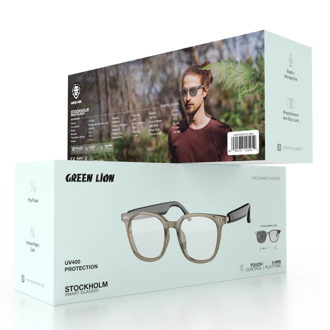 Green Lion Stockholm Smart Glasses - Black