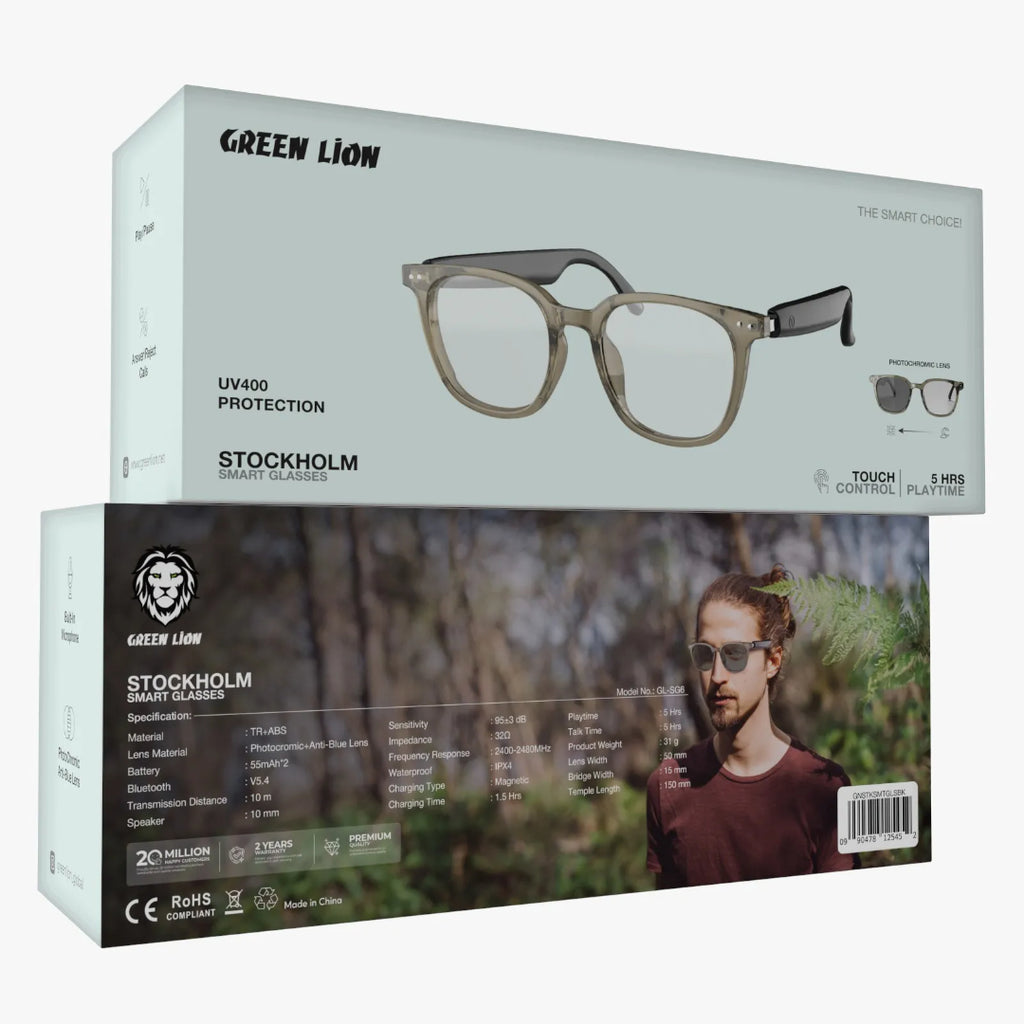 Green Lion Stockholm Smart Glasses - Black