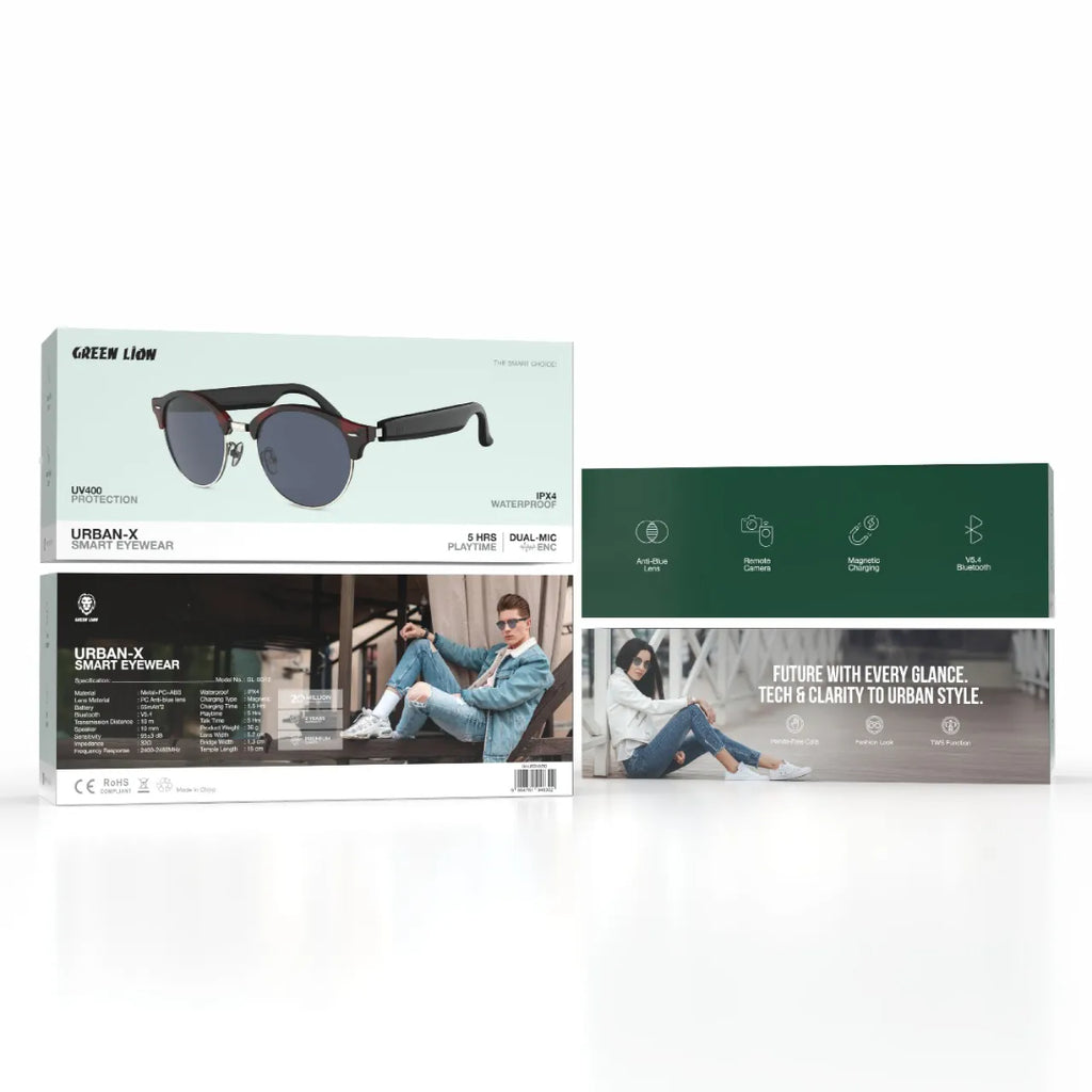 Green Lion Urban-X Smart Eyewear - Red( blast )