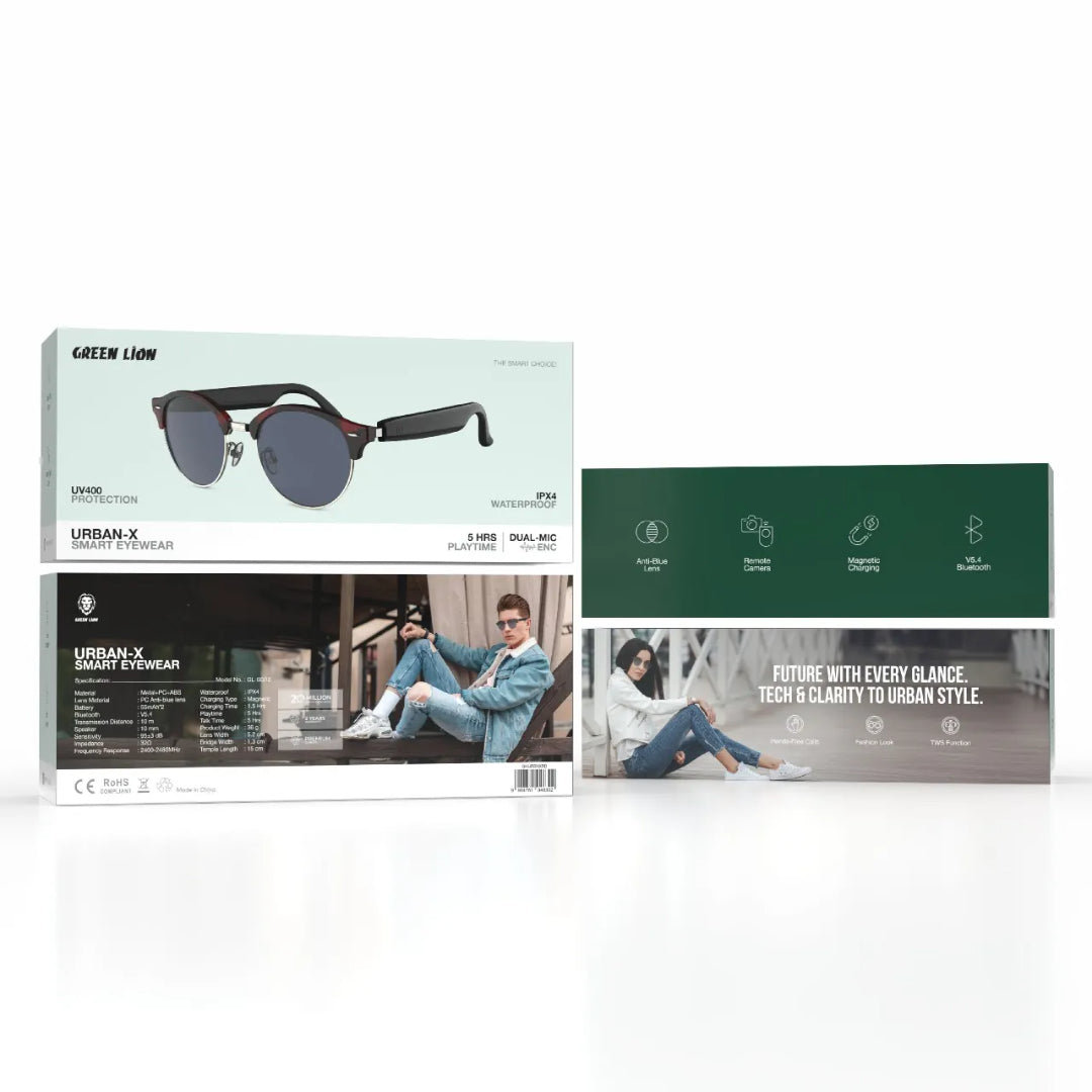 Green Lion Urban-X Smart Eyewear - Red( blast )