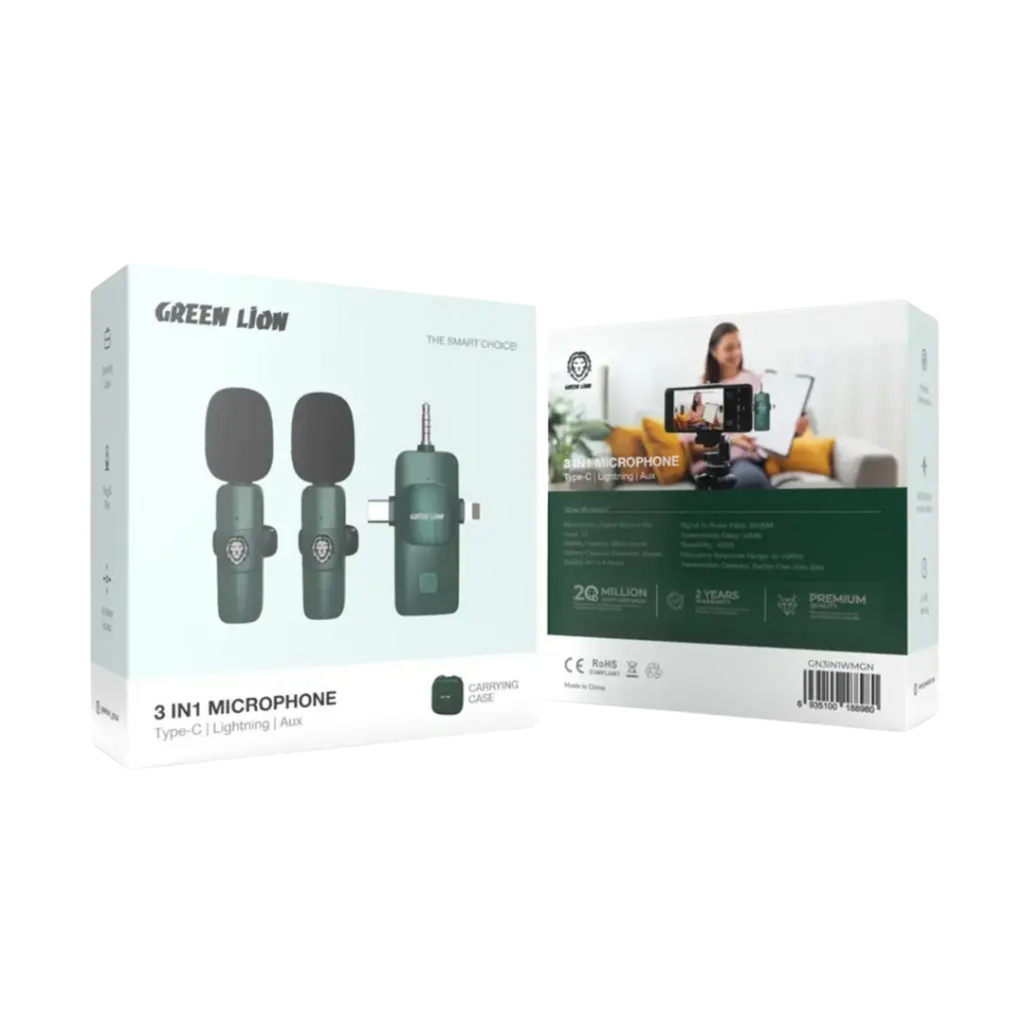 Green Lion 3 IN 1 Microphone Type-C / Lightning / Aux