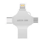 Green Lion 4-in-1 USB Flash Drive 256GB - Silver