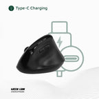 Green Lion Ergo Grip Vertical Mouse - Black
