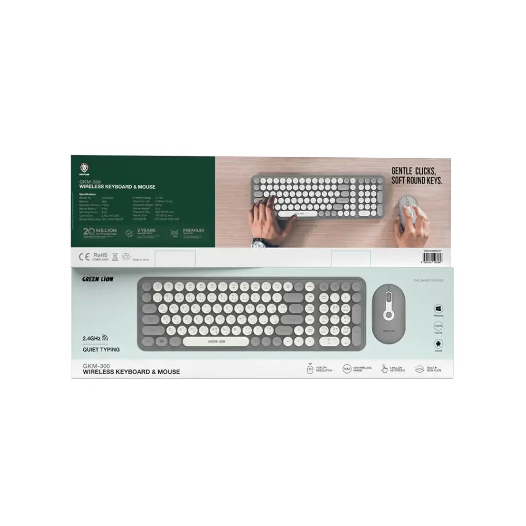 Green Lion Wireless Duo Mouse + Keyboard - Grey