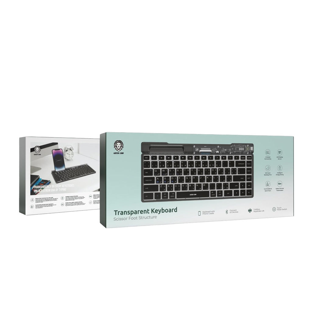 Green Lion Transparent Keyboard Scissor Foot Structure - Black