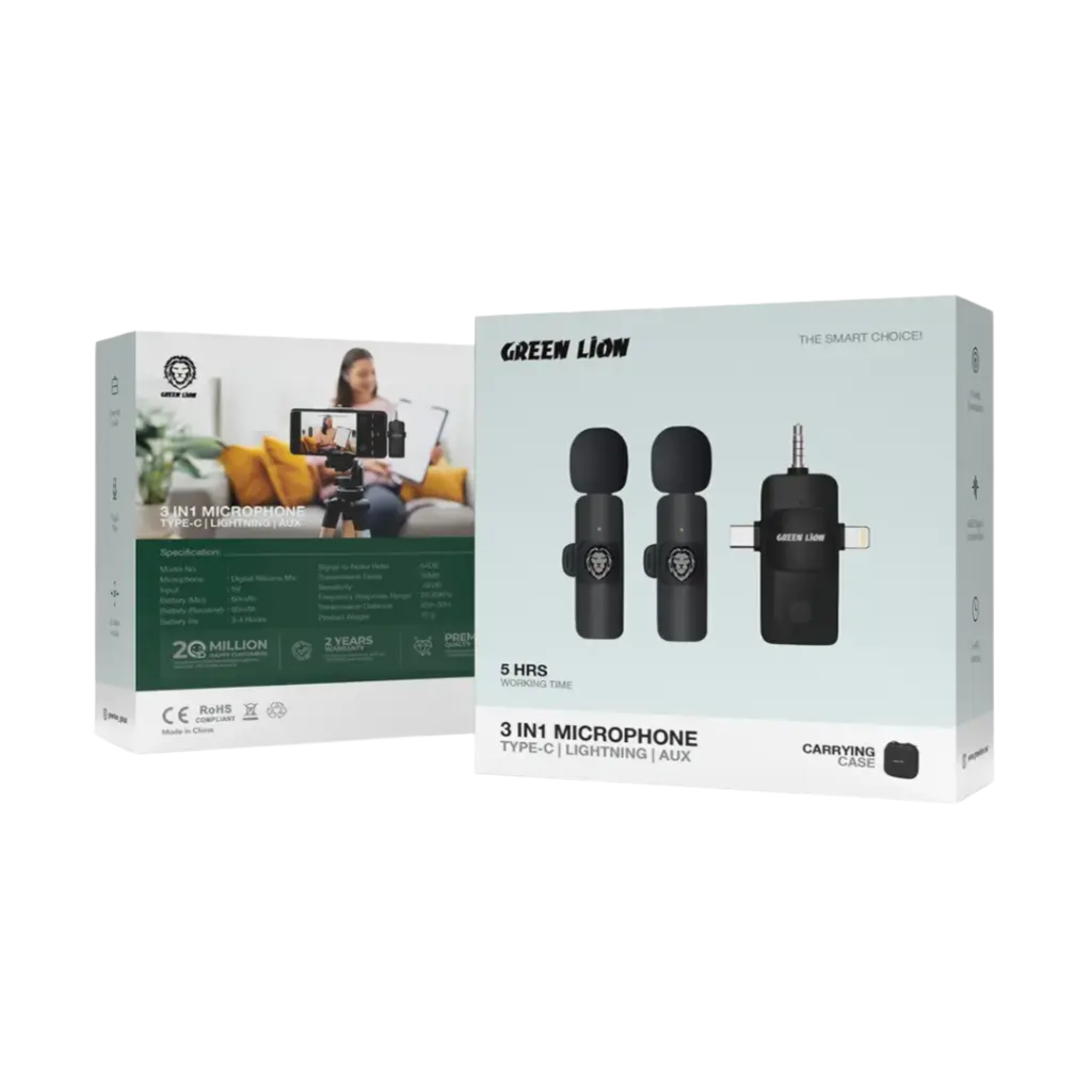 Green Lion 3 IN 1 Microphone Type-C / Lightning / Aux