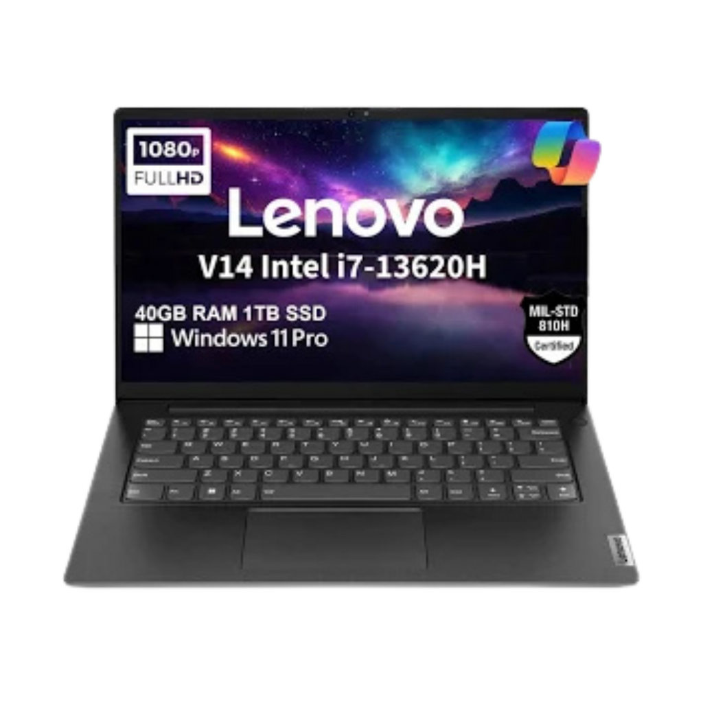 Lenovo V14 G4 IRU Laptop (Intel Core i7 13620H, 8GB RAM, 512GB SSD, 14" FHD, Business Black)
