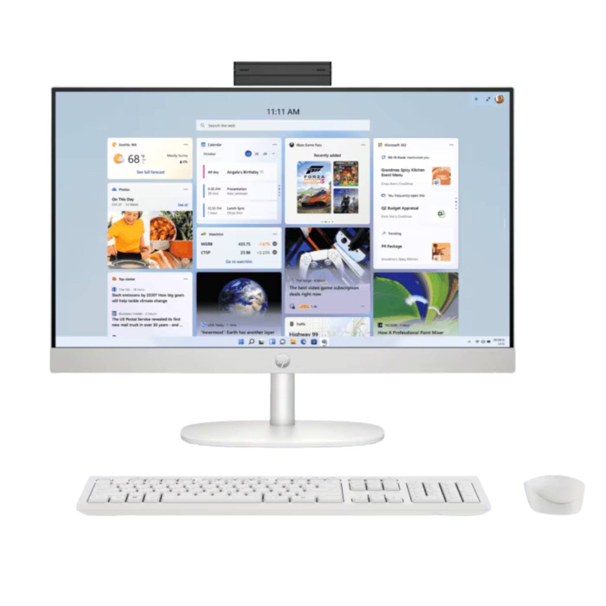 HP All-in-One 24 Desktop (Intel Core i5 1334U, 8GB RAM, 512GB SSD, 23.8" FHD, White)