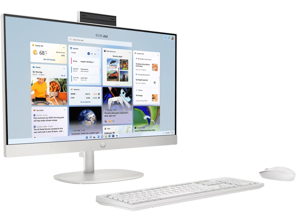 HP All-in-One 24 Desktop (Intel Core i5 1334U, 8GB RAM, 512GB SSD, 23.8" FHD, White)