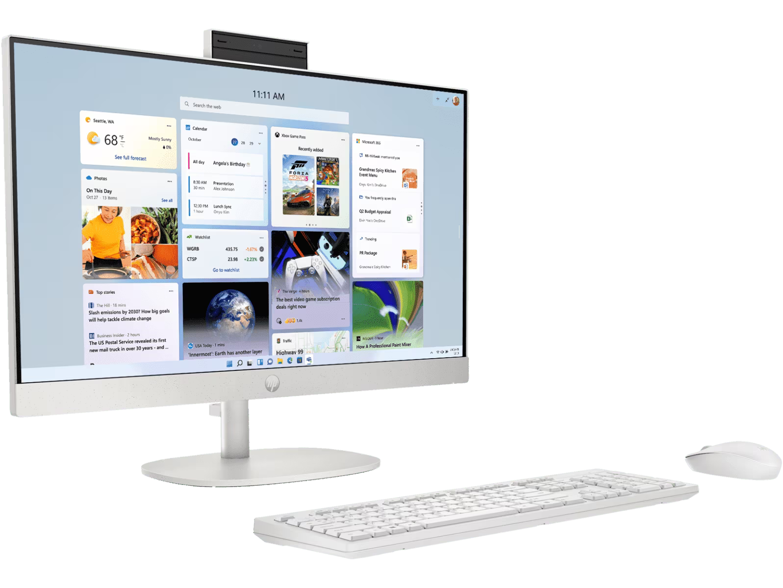 HP All-in-One 24 Desktop (Intel Core i5 1334U, 8GB RAM, 512GB SSD, 23.8" FHD, White)