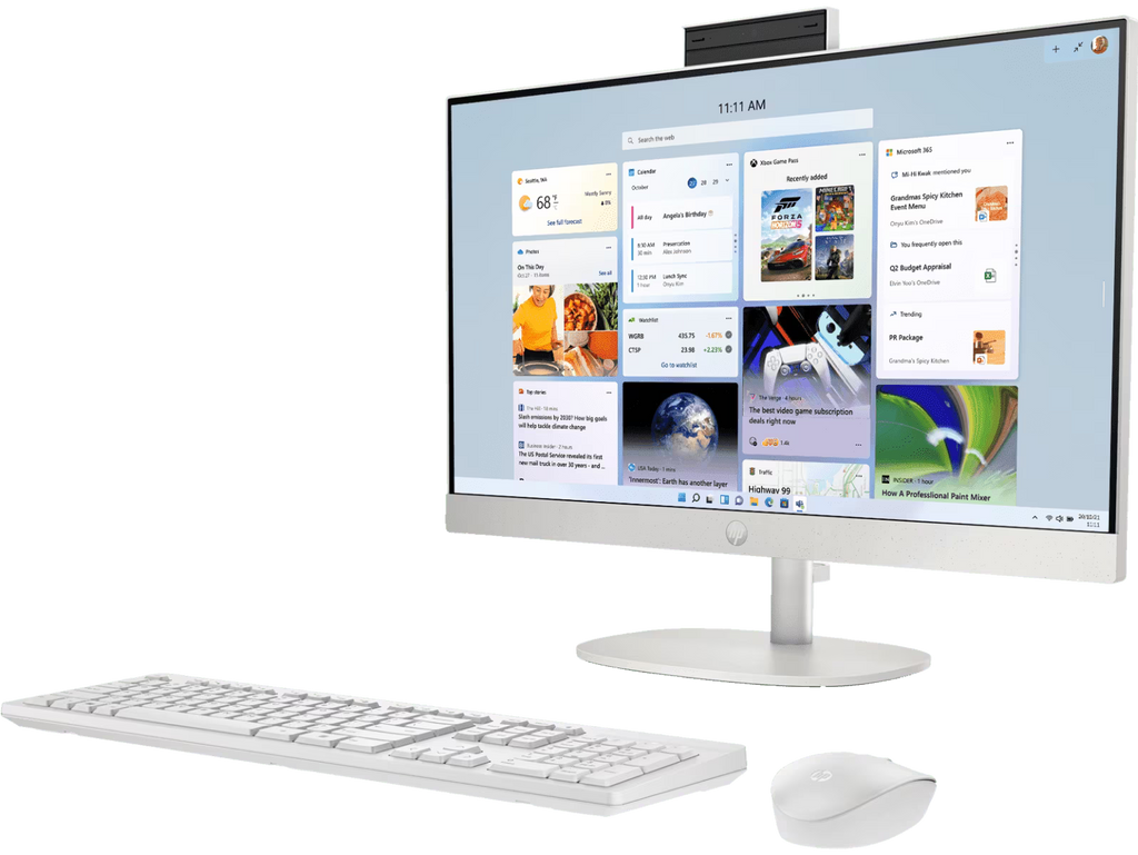 HP All-in-One 24 Desktop (Intel Core i5 1334U, 8GB RAM, 512GB SSD, 23.8" FHD, White)