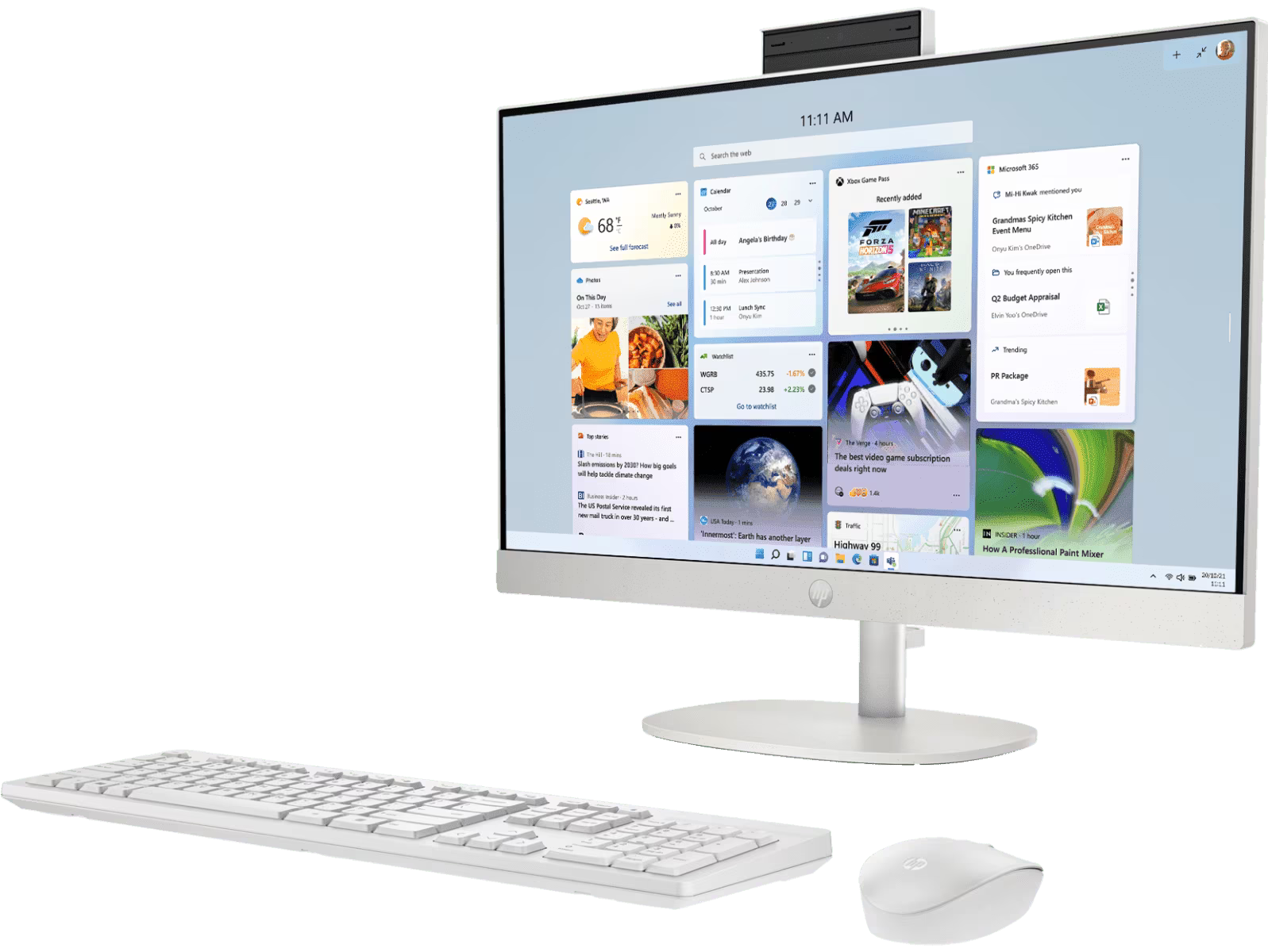 HP All-in-One 24 Desktop (Intel Core i5 1334U, 8GB RAM, 512GB SSD, 23.8" FHD, White)