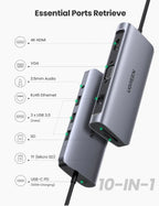 UGREEN 10 in 1 USB-C MULTIFUNCTION ADAPTER